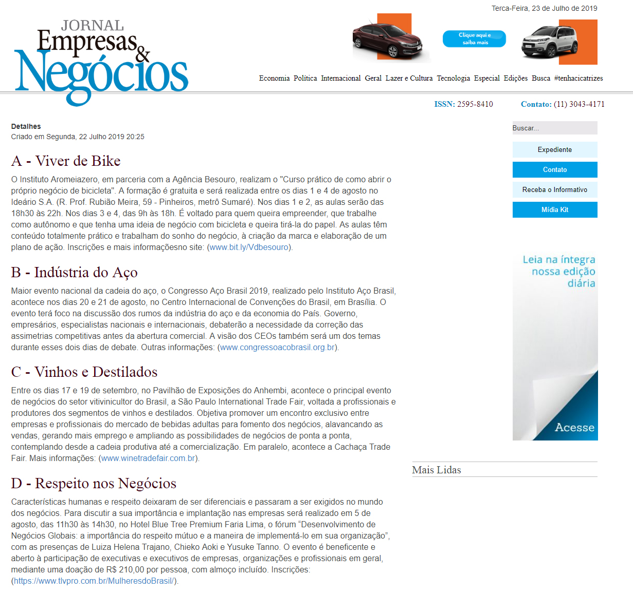 Jornal Empresas Negócios