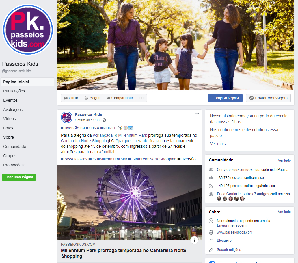 Fanpage Passeios kids