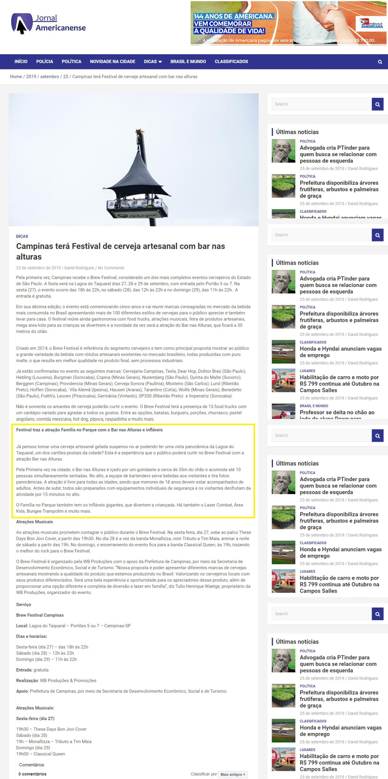 Jornal Amercanense online