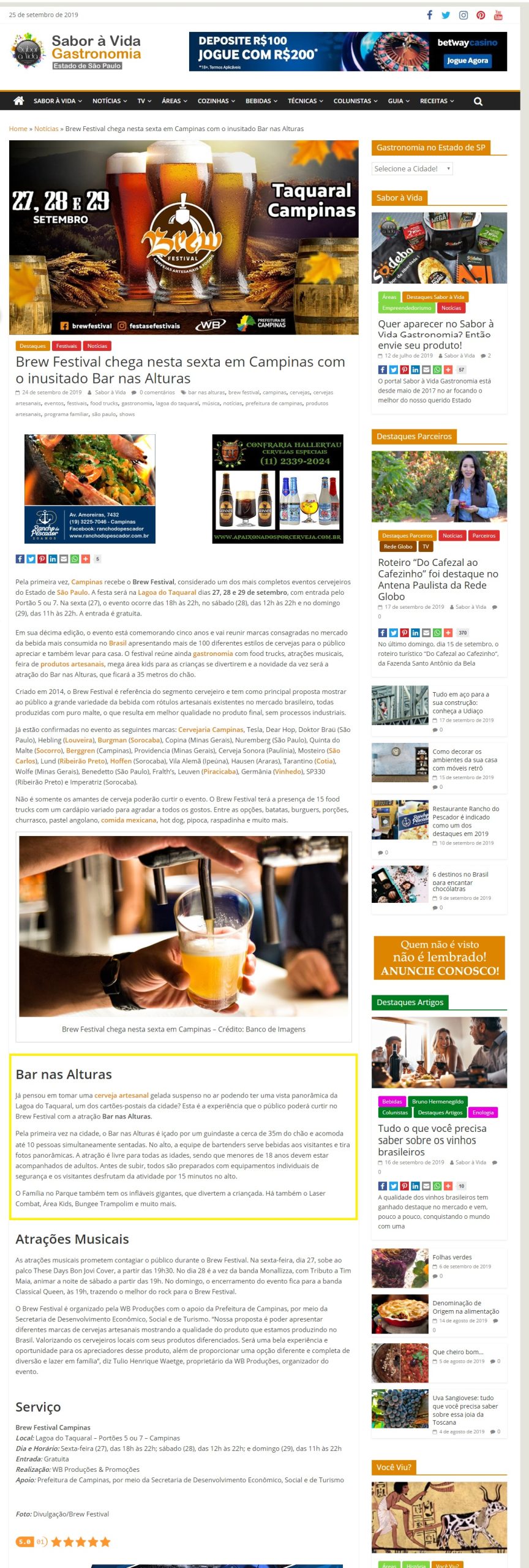 Portal Sabor à Vida Gastronomia
