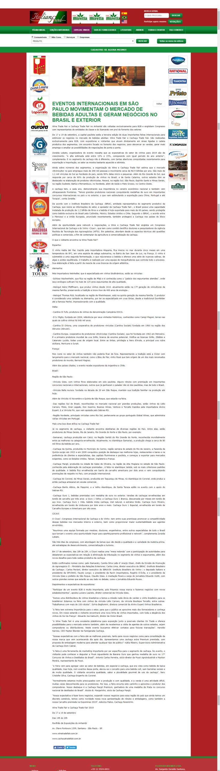 Revista Italian Food online