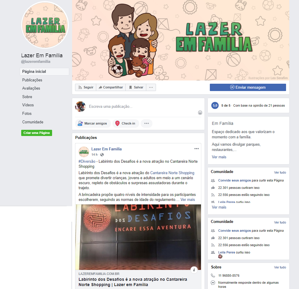 Fanpage Lazer em Família