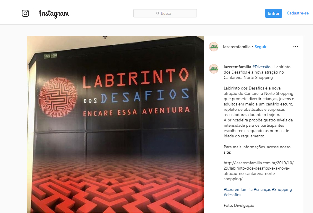 Instagram Lazer em Família
