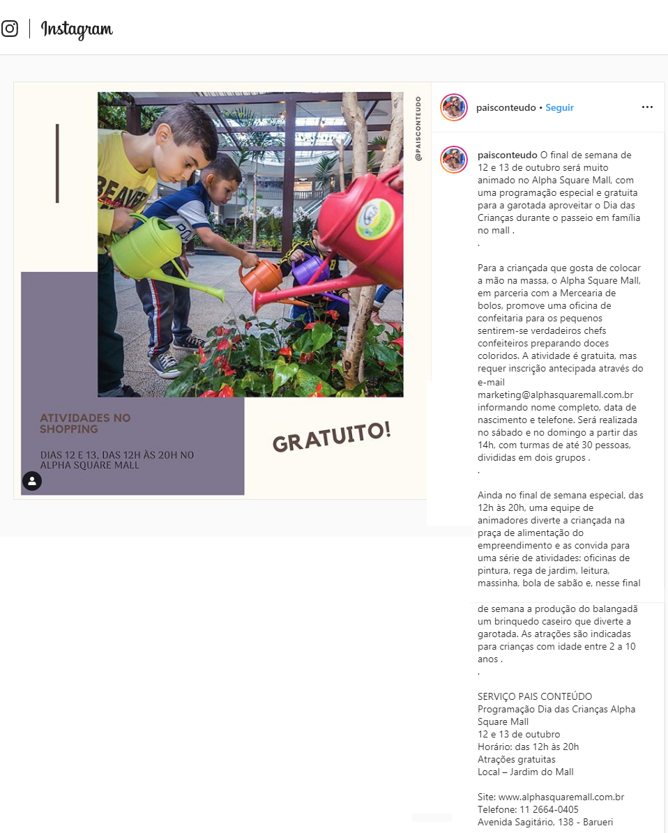 Instagram Pais Conteúdo