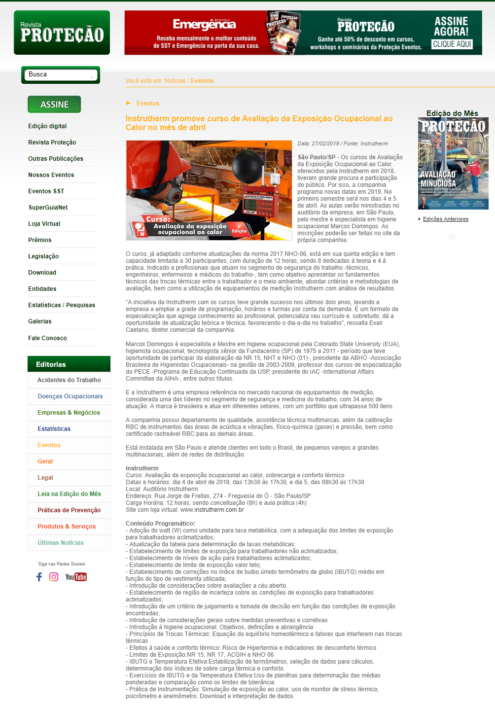 Revista Proteção online
