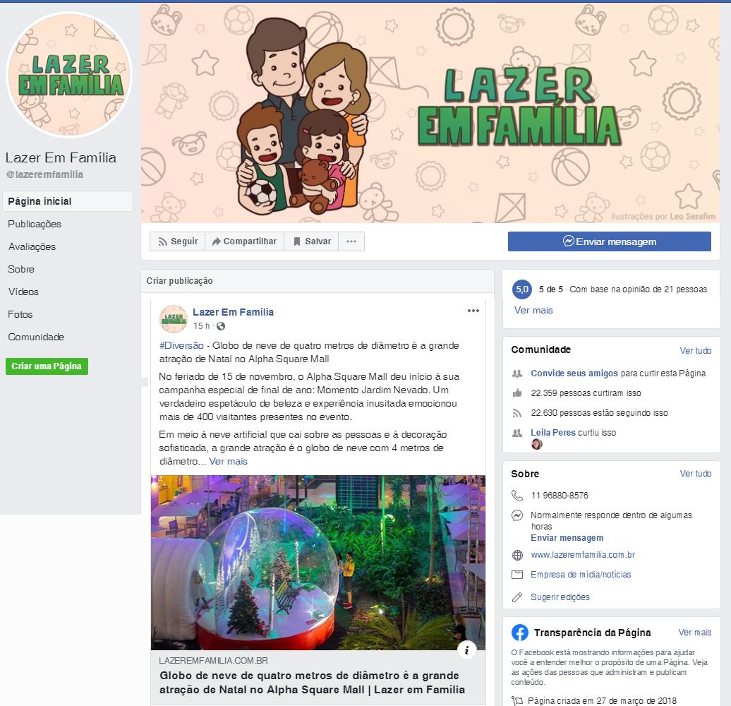 Fanpage Lazer em Família