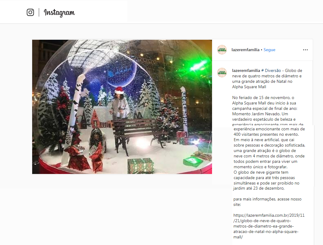 Instagram Lazer em Família