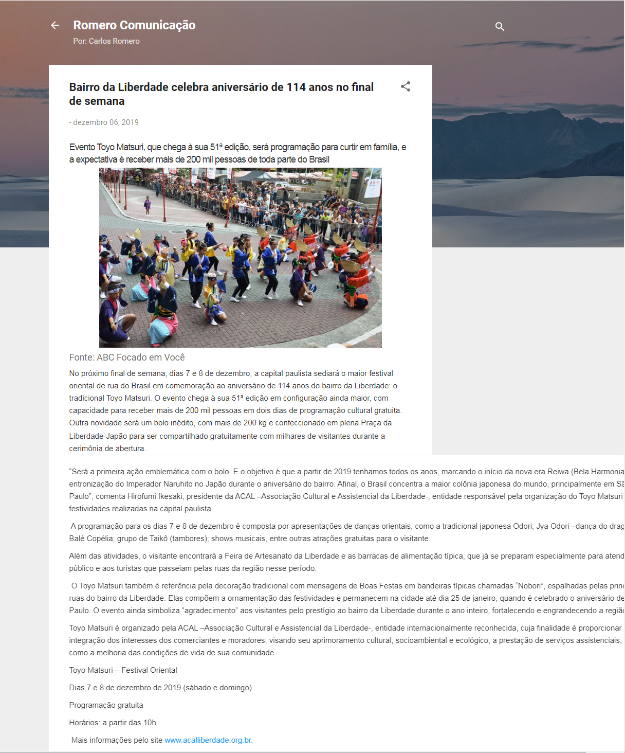 Blog Romero Comunicação