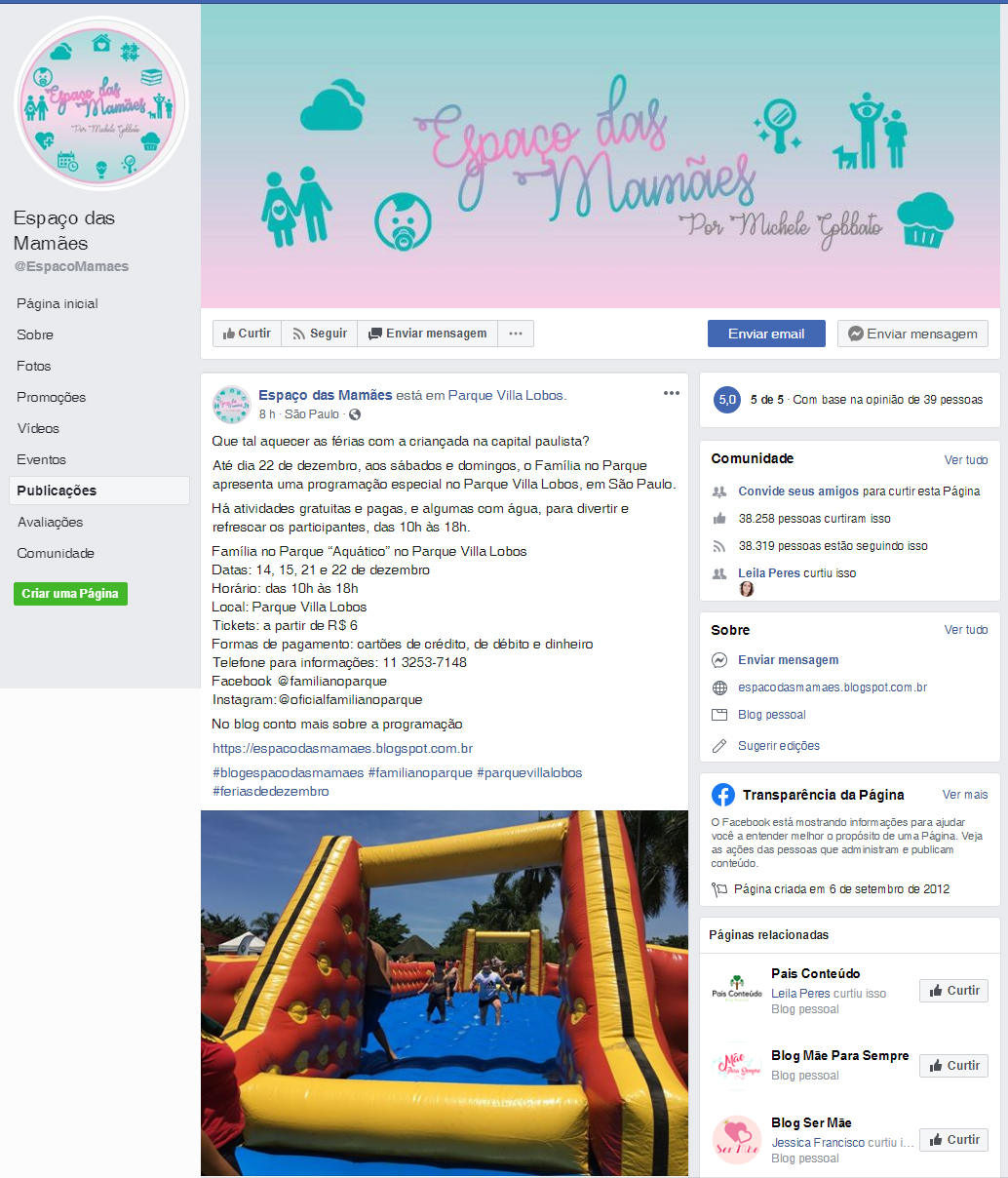 Fanpage Espaço das Mamães