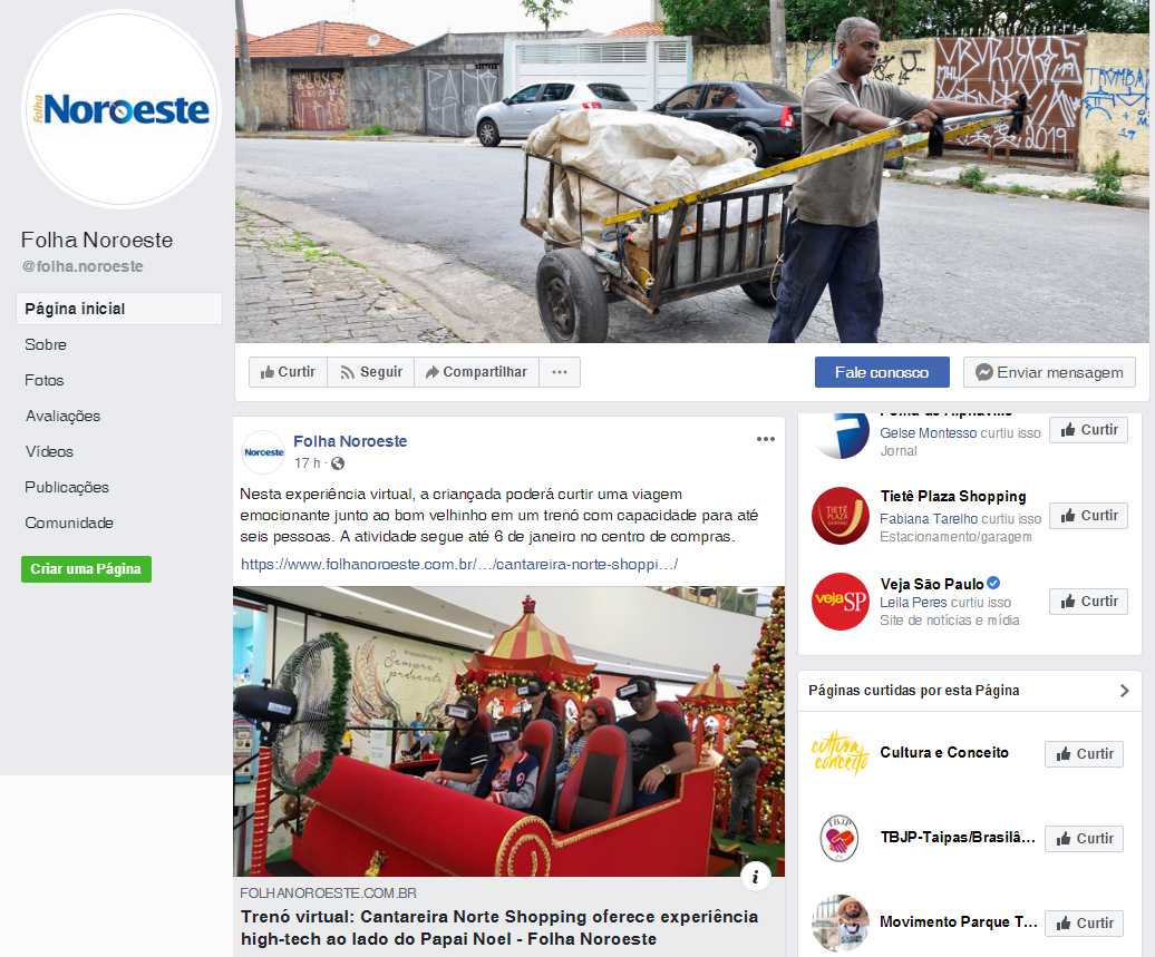 Fanpage Folha Noroeste