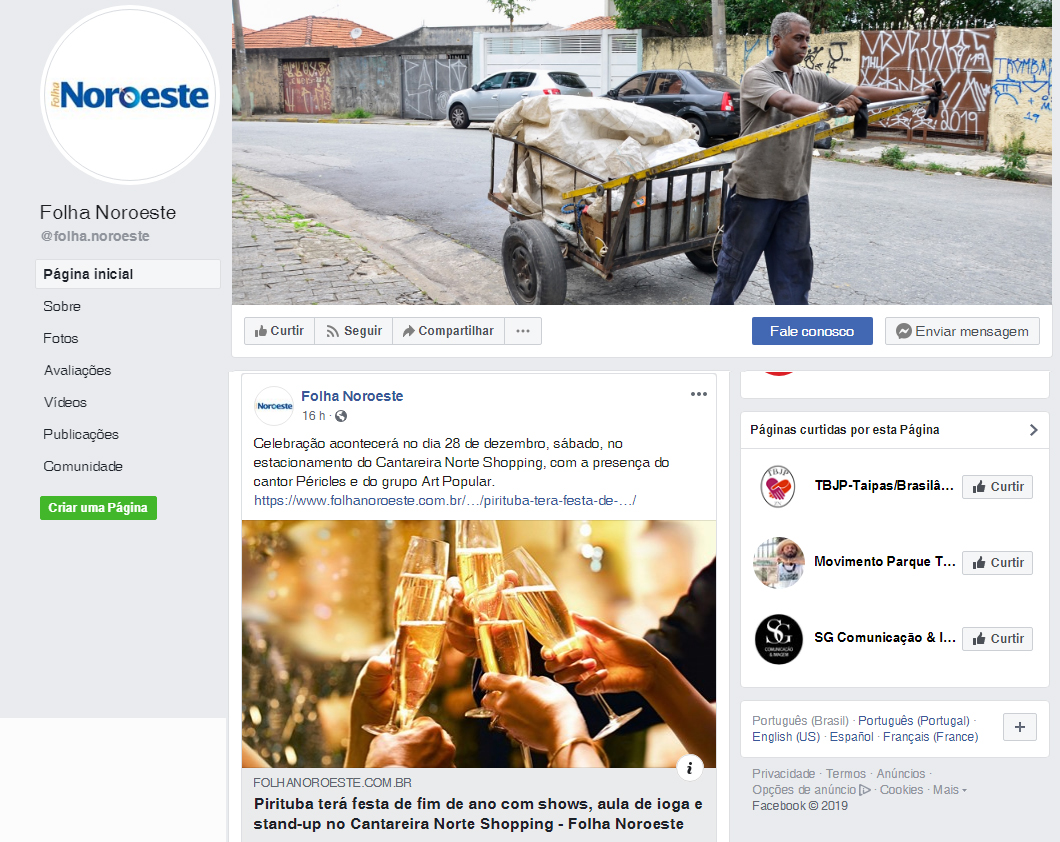 Fanpage Folha Noroeste