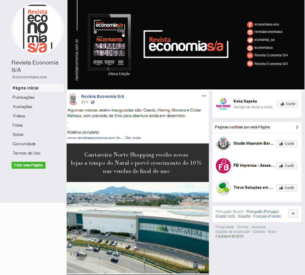 Fanpage Revista Economia S/A