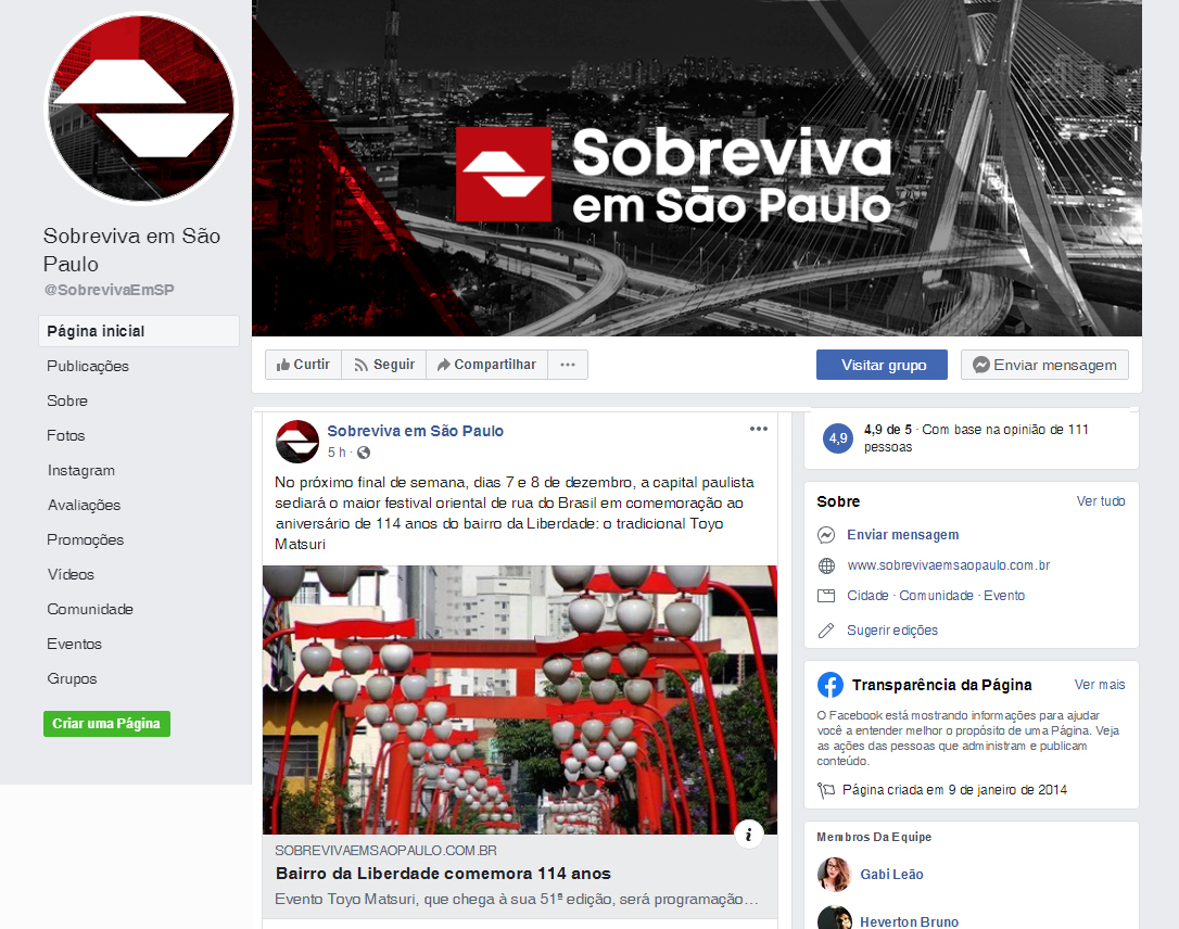 Fanpage Sobreviva em São Paulo