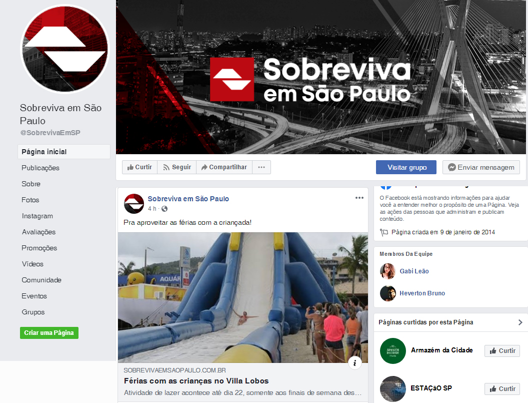 Fanpage Sobreviva em São Paulo