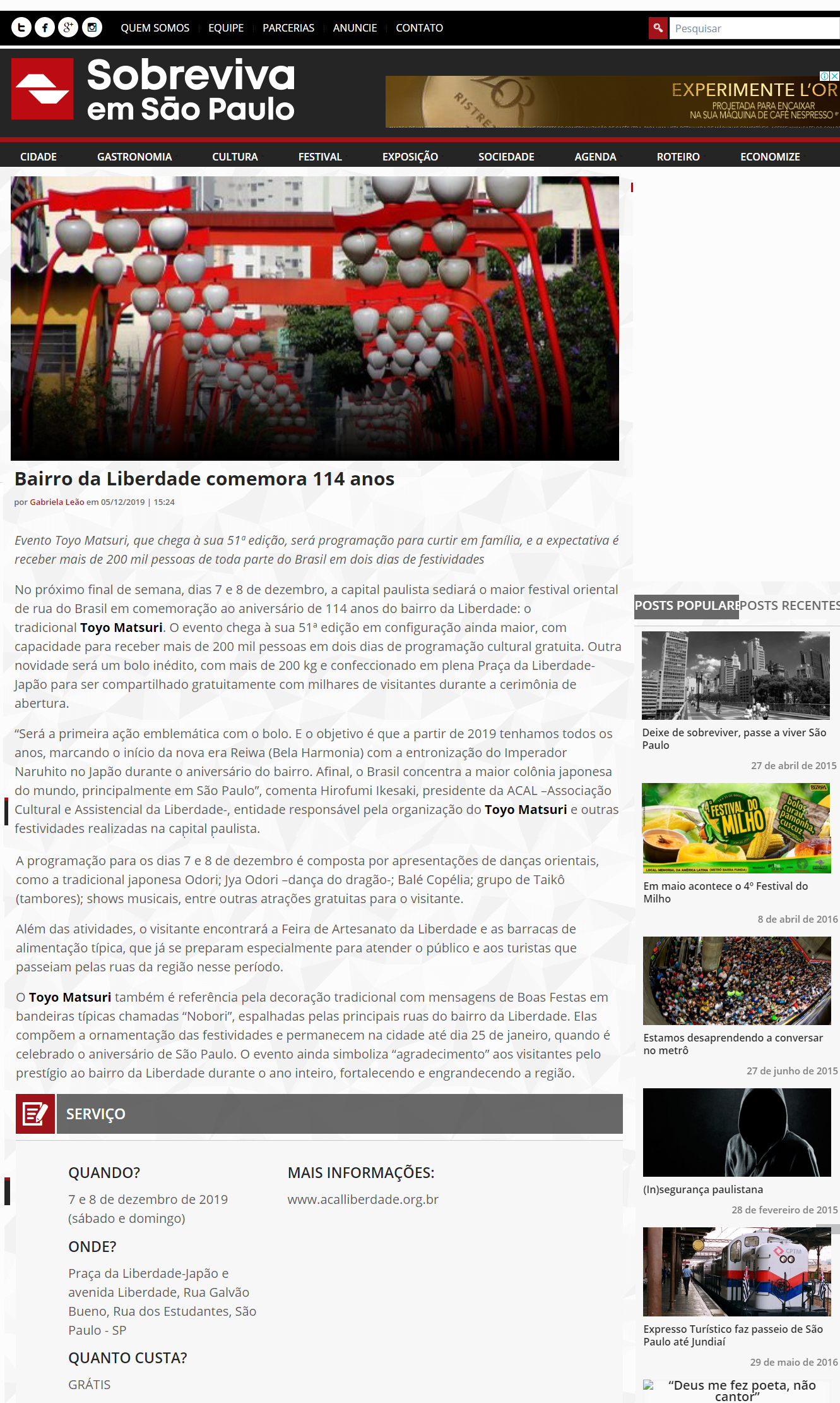 Portal Sobreviva em São Paulo