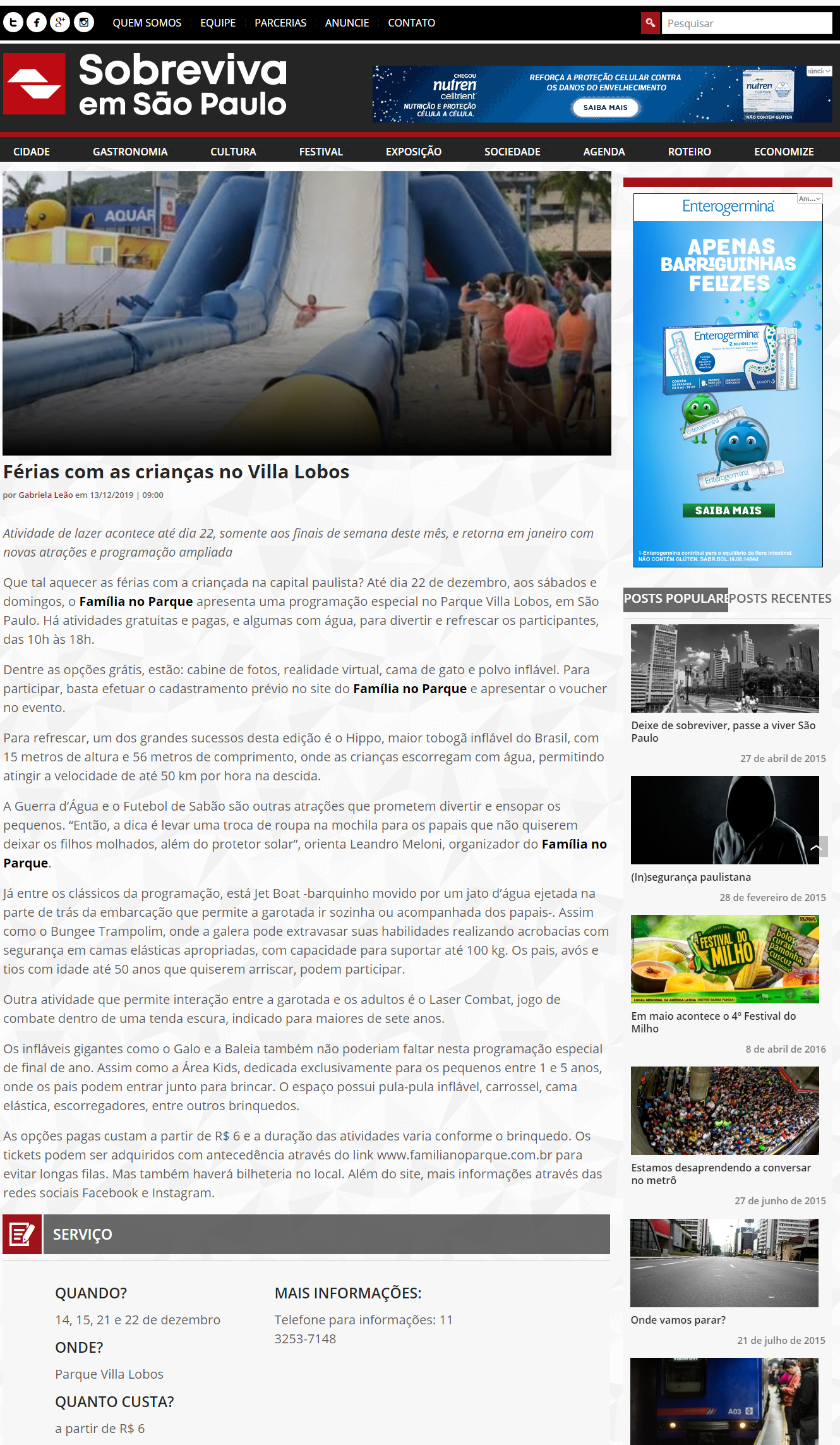 Portal Sobreviva em São Paulo