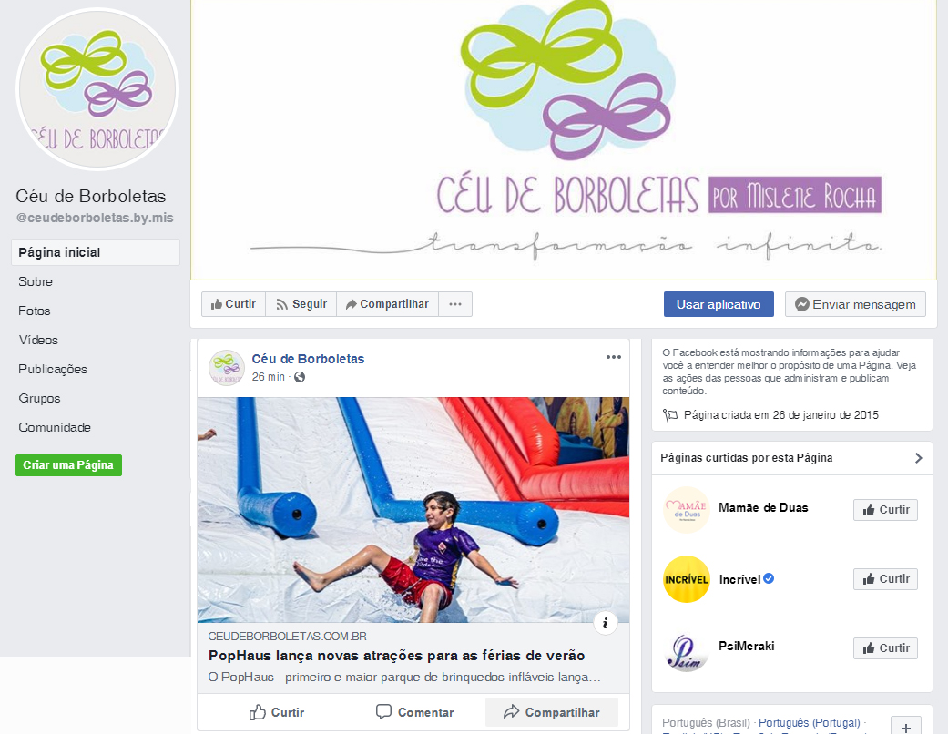 Fanpage Céu de Borboletas