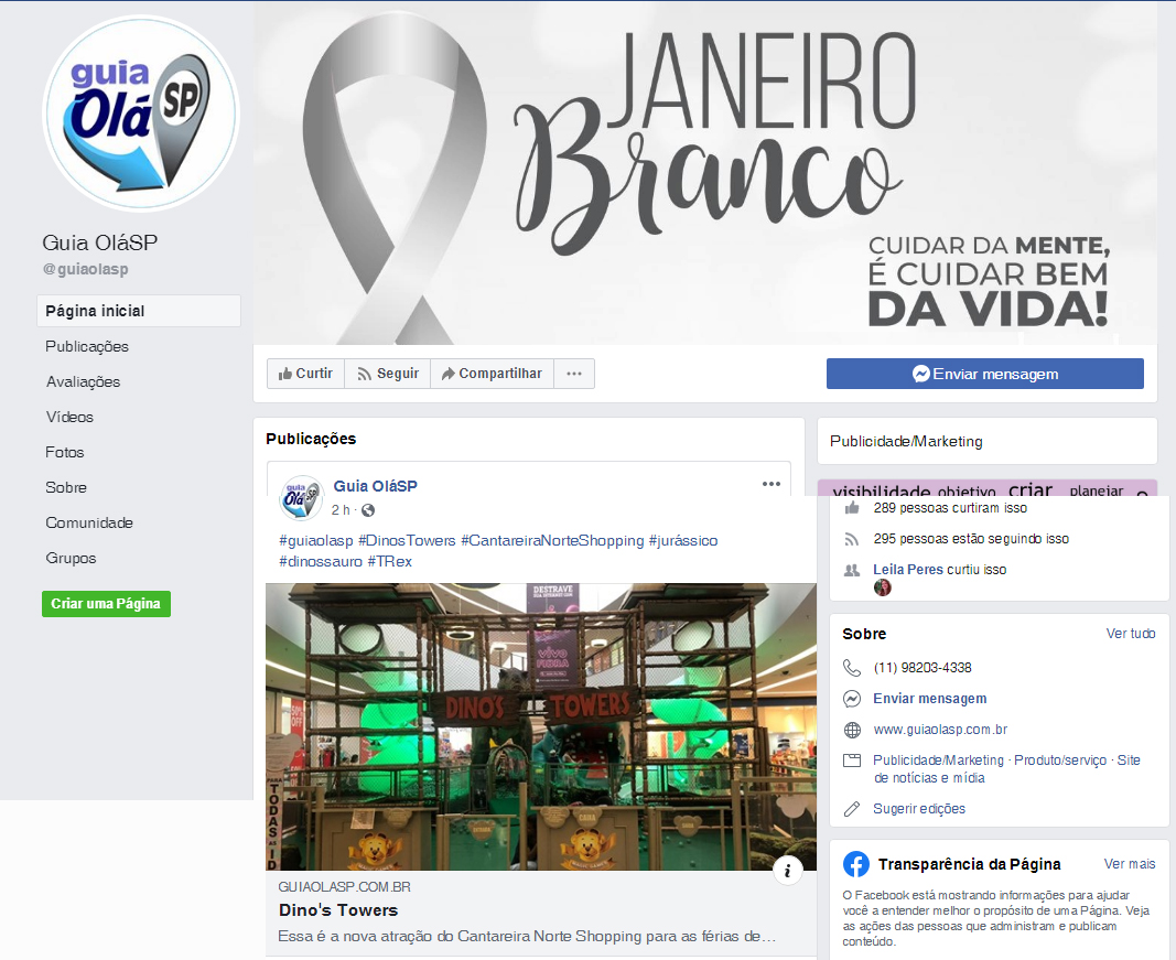 Fanpage Guia Olá SP