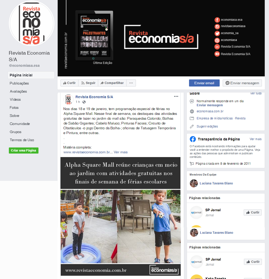 Fanpage Revista Economia S/A