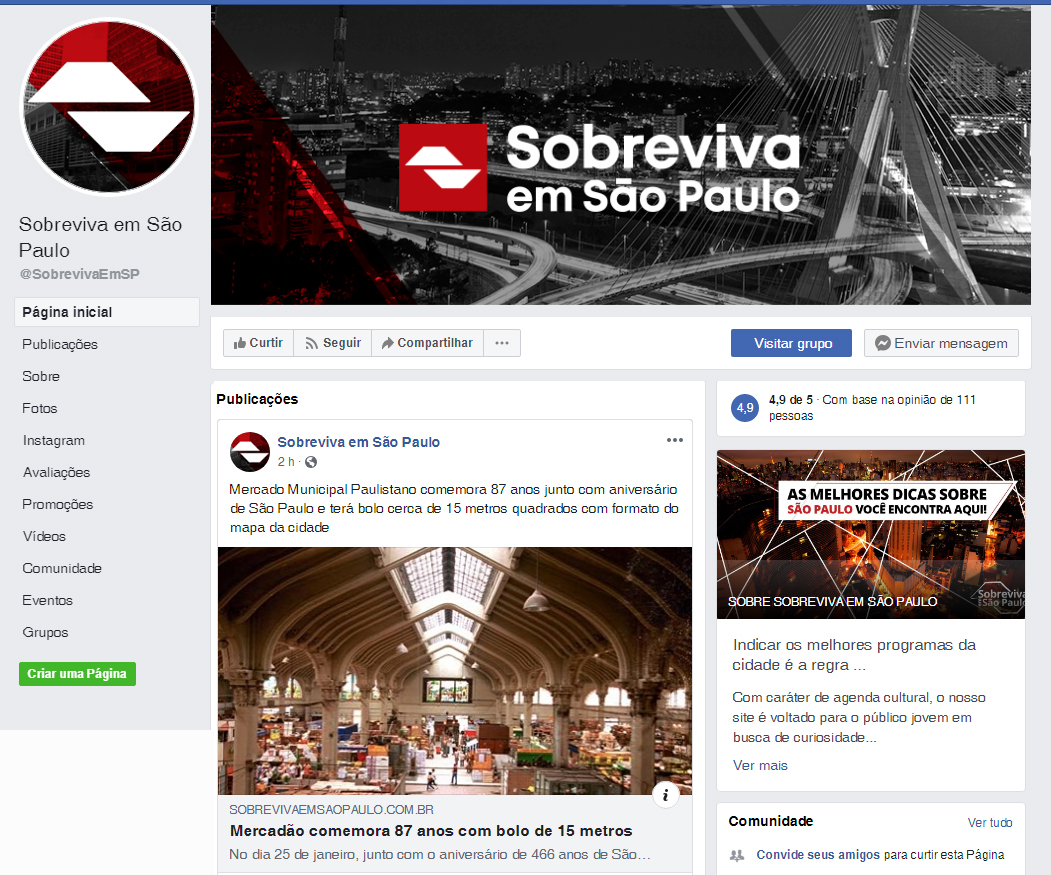 Fanpage Sobreviva em São Paulo
