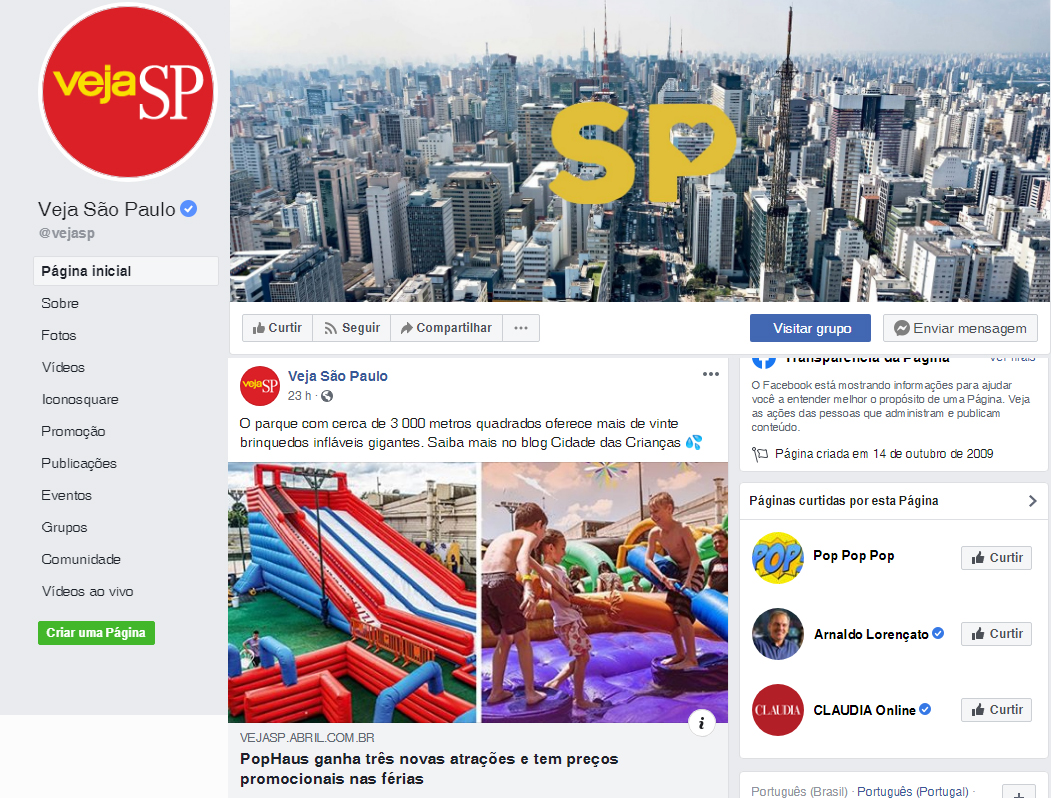 Fanpage Veja São Paulo