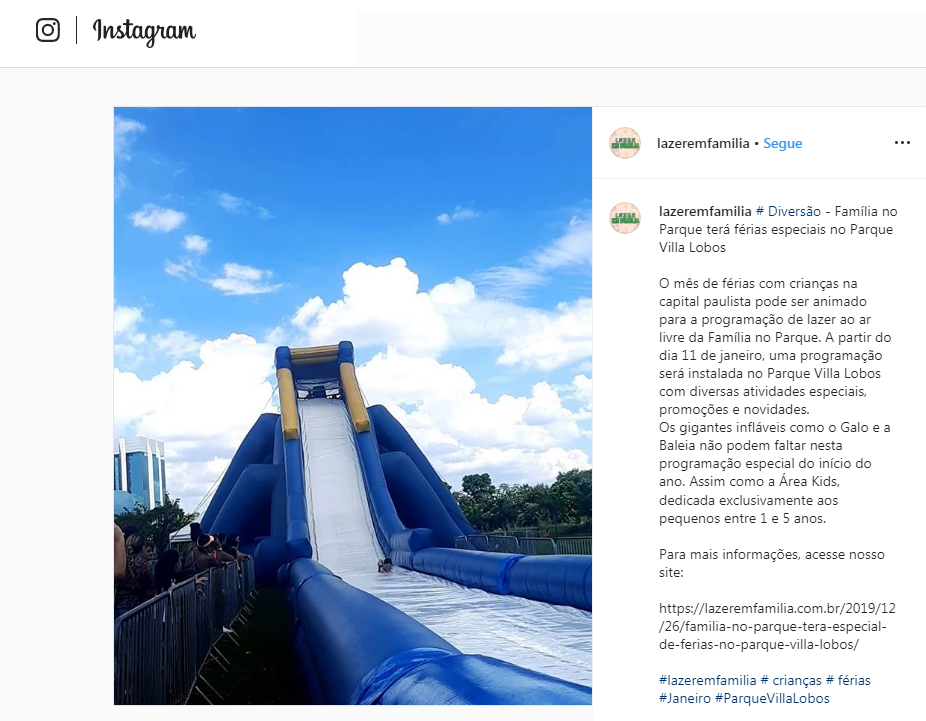 Instagram Lazer Em Família