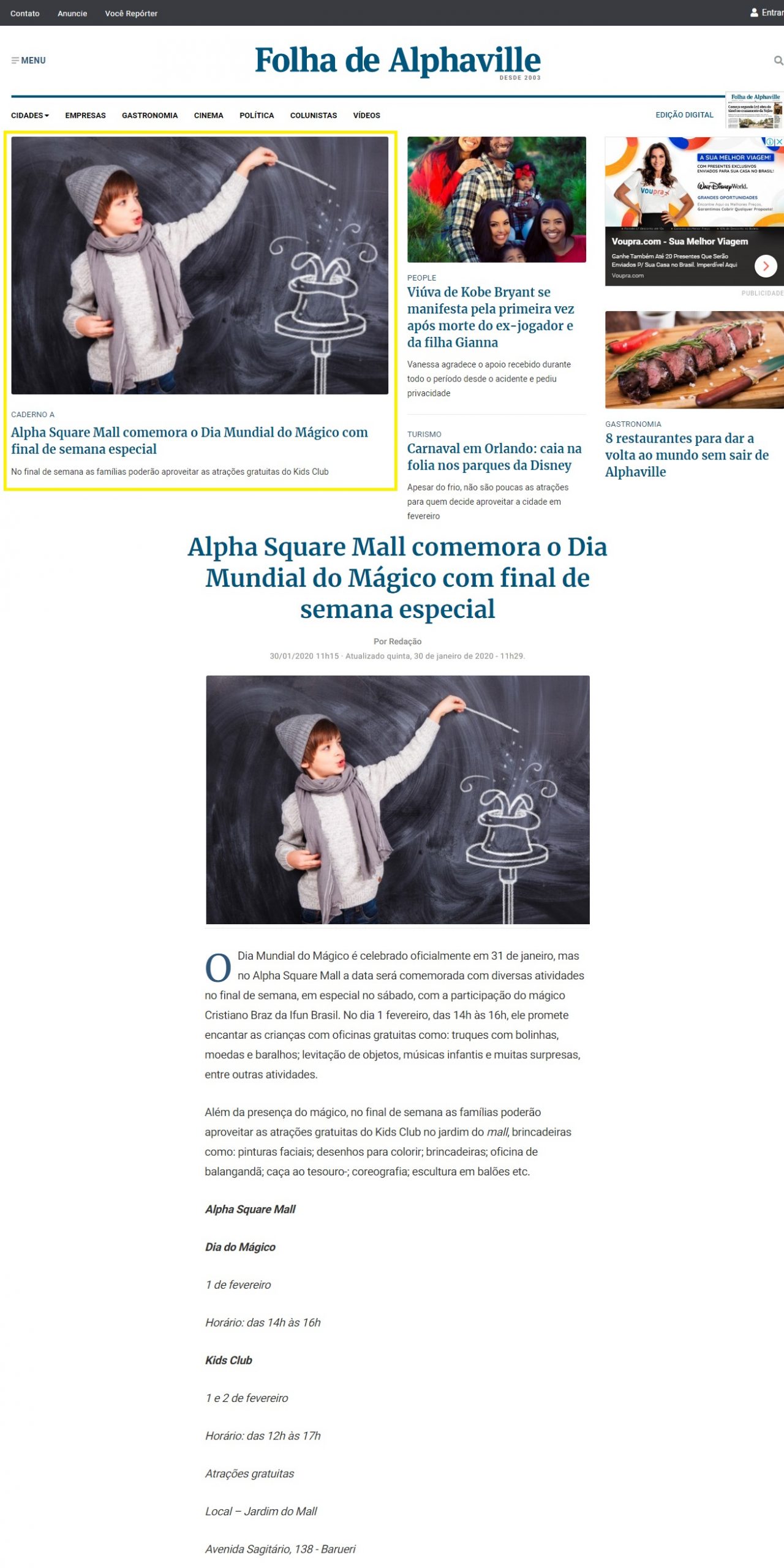 Jornal Folha de Alphaville online