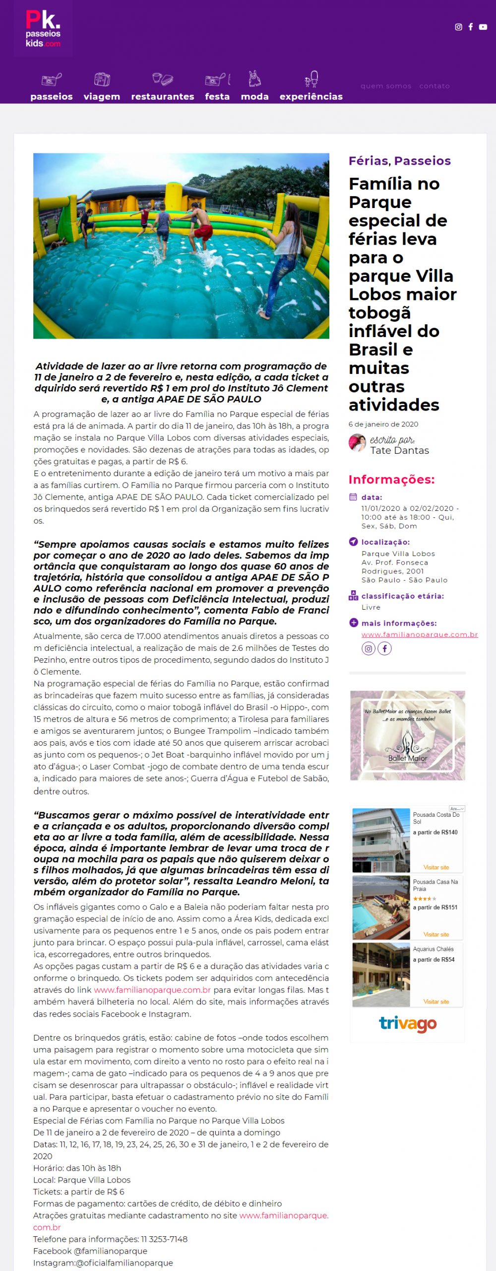 Portal Passeios Kids