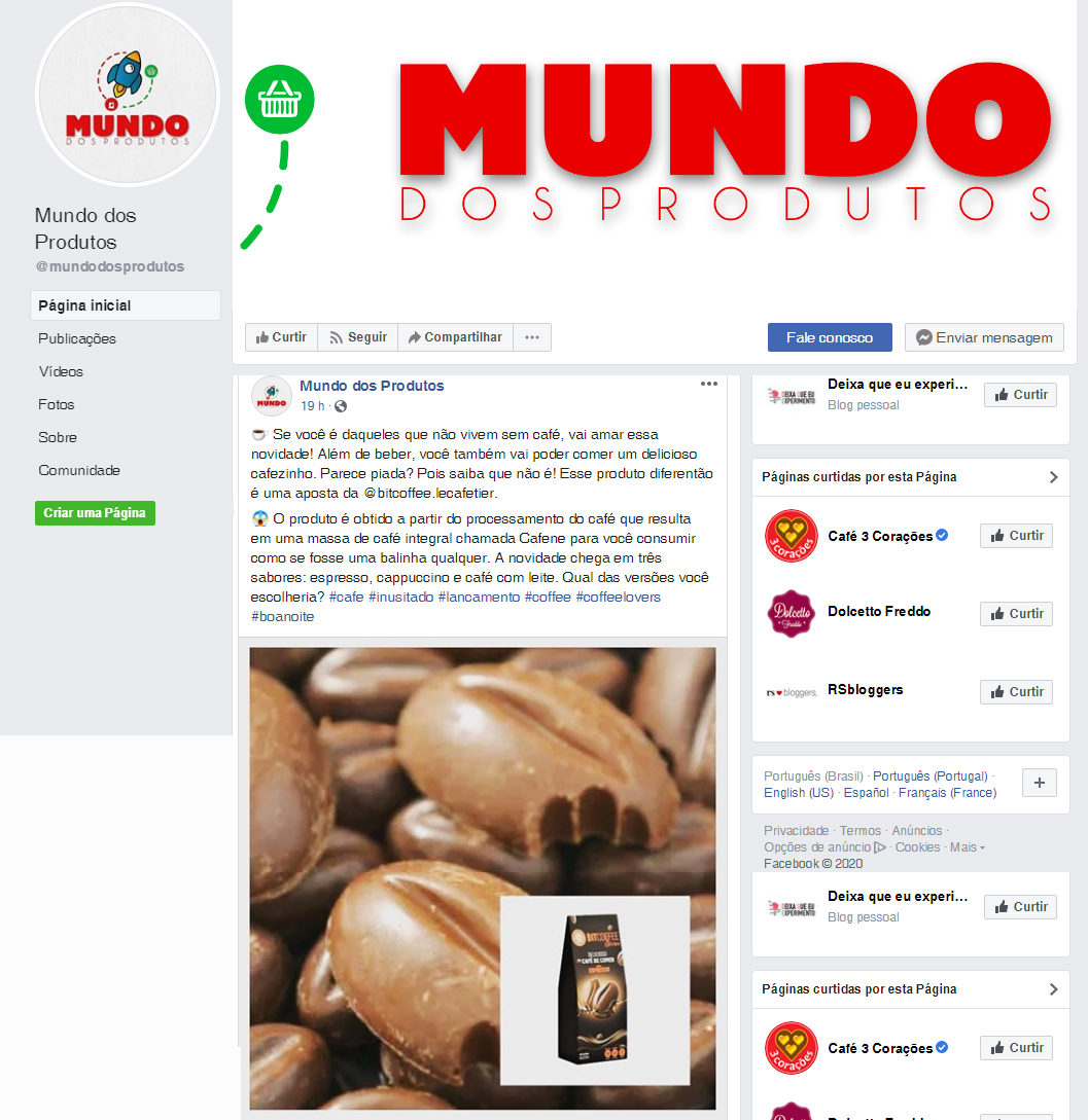 Fanpage Mundo do Produtos