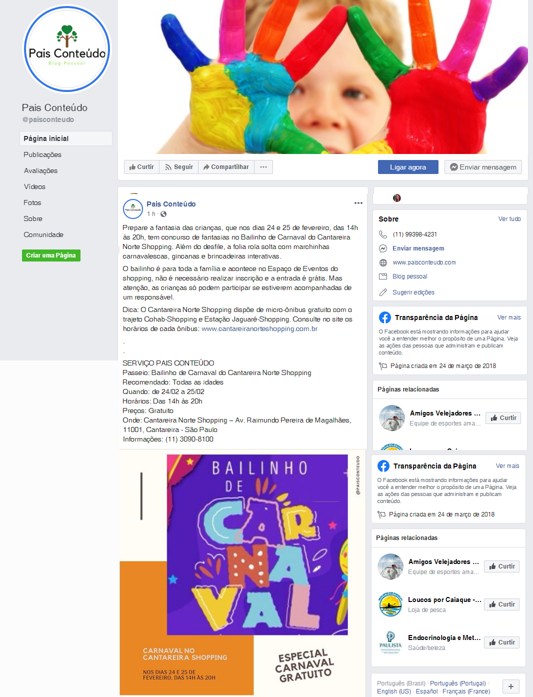 Fanpage Pais Conteúdo