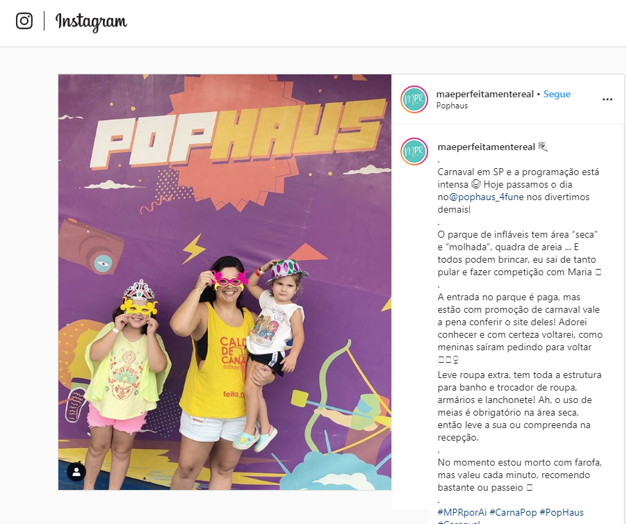 Instagram Mãe Perfeitamente Real