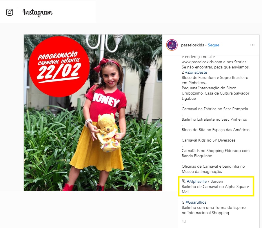 Instagram Passeios Kids