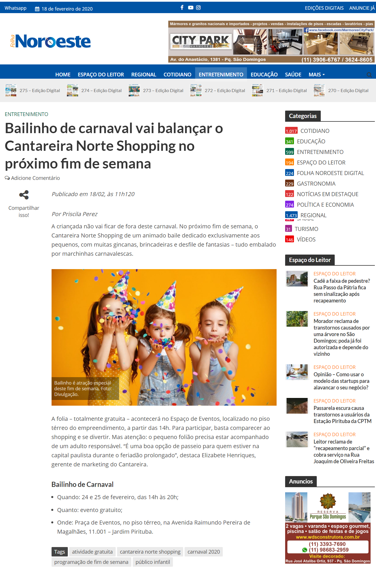 Jornal Folha Noroeste online