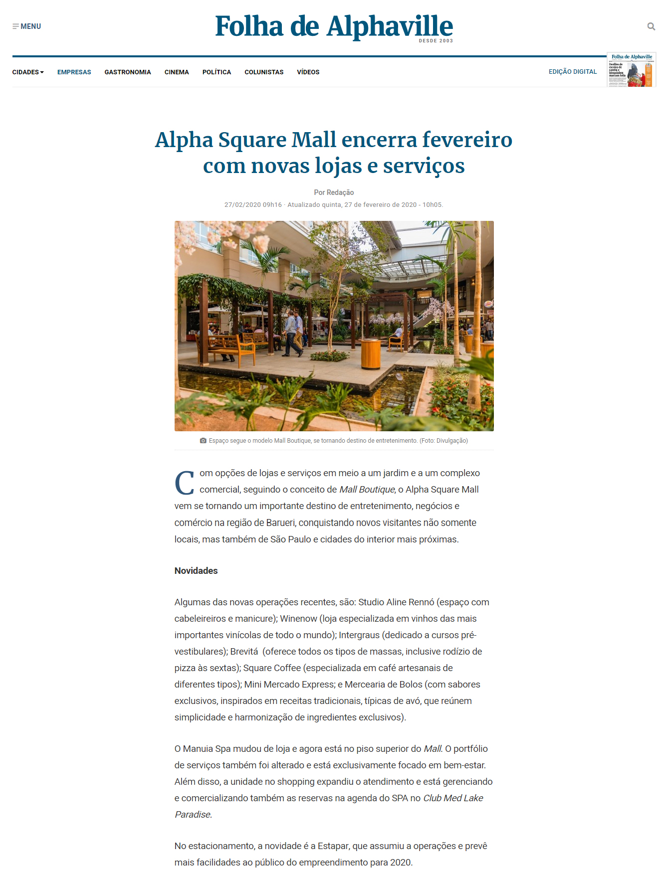 Jornal Folha de Alphaville online