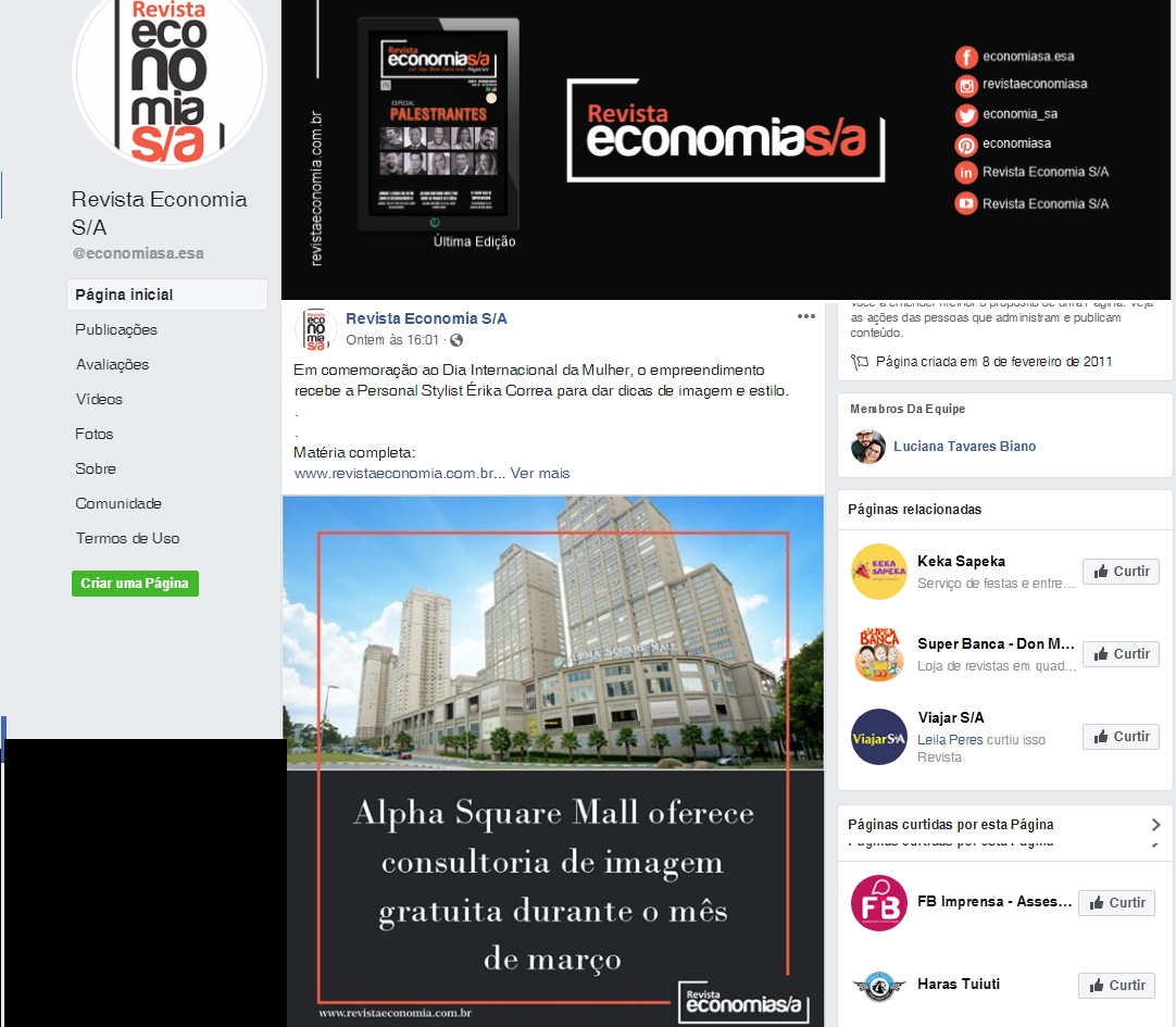 Fanpage Revista Economia S/A
