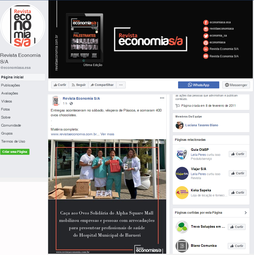 Fanpage Revista Economia S/A
