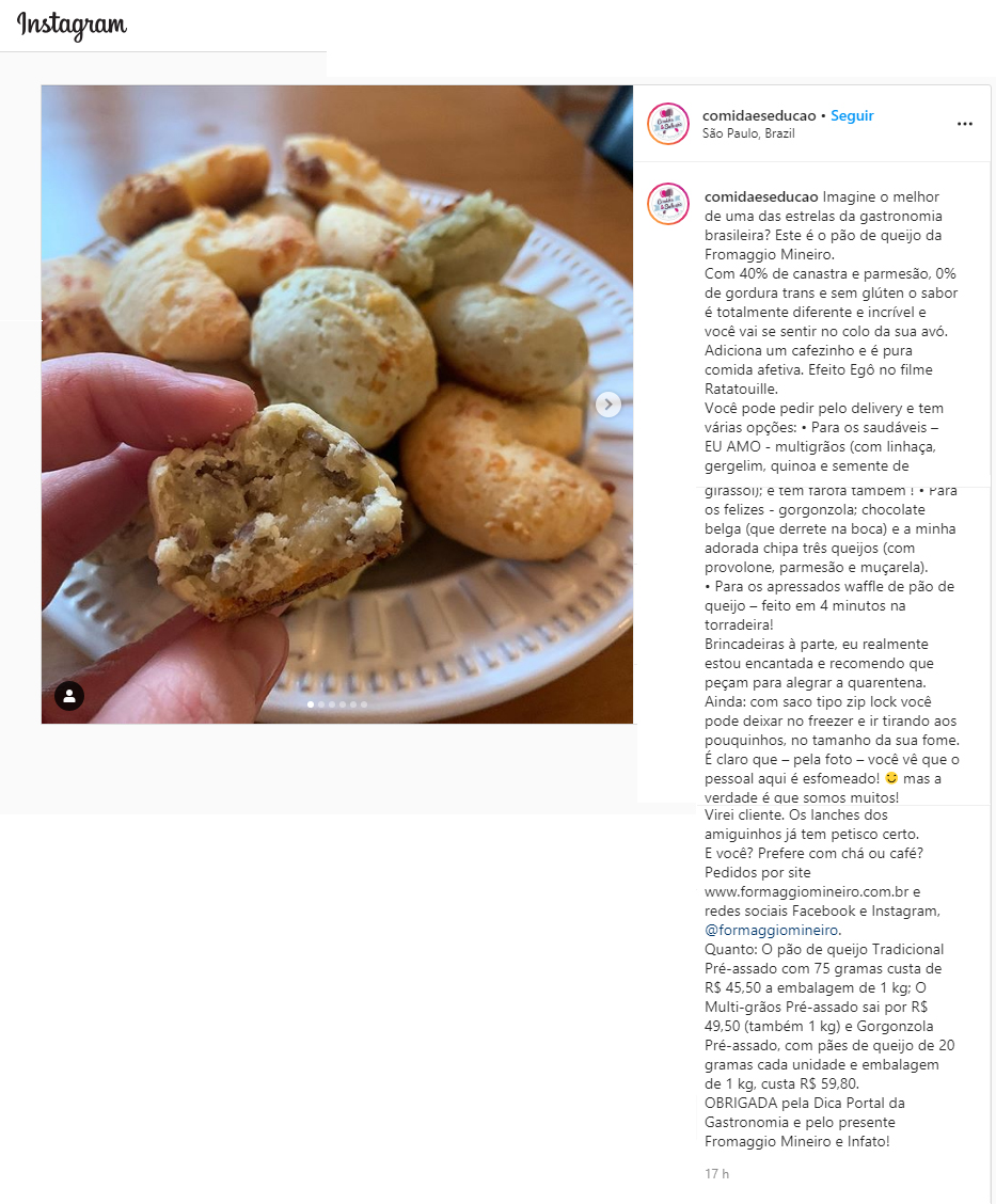 Instagram Comida e Sedução