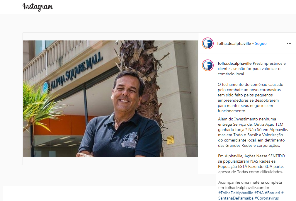 Instagram Folha de Alphaville