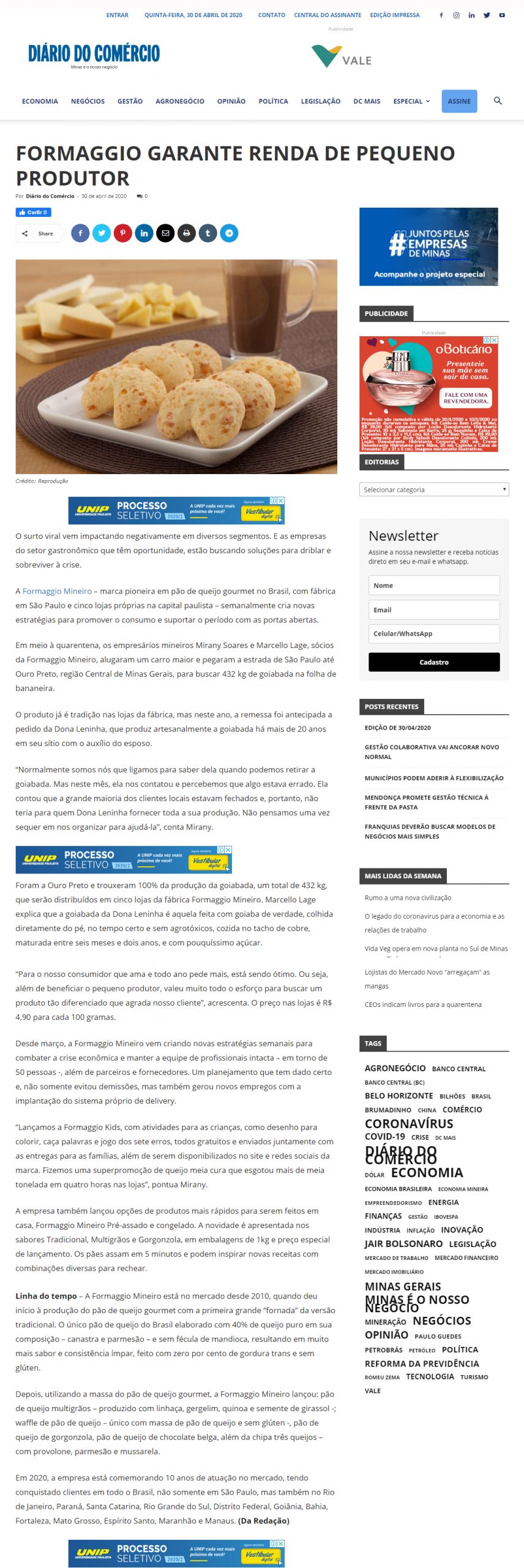 Jornal Diário do Comércio online