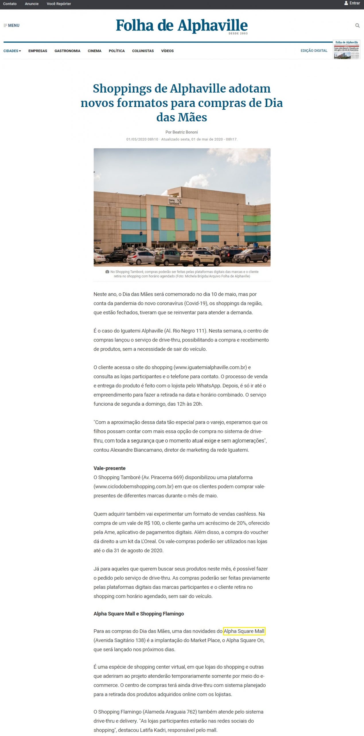 Jornal Folha de Alphaville online