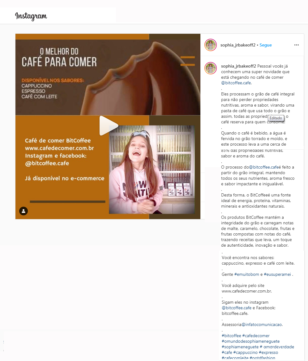 Instagram Sophia Jr Bake Off