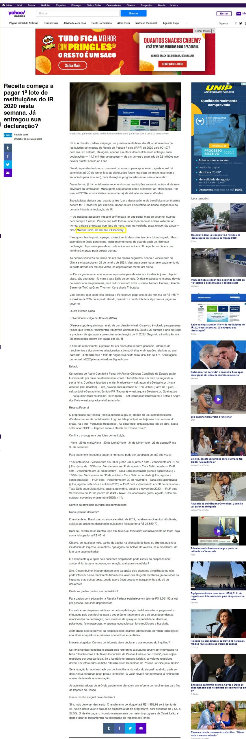 Portal Yahoo Notícias
