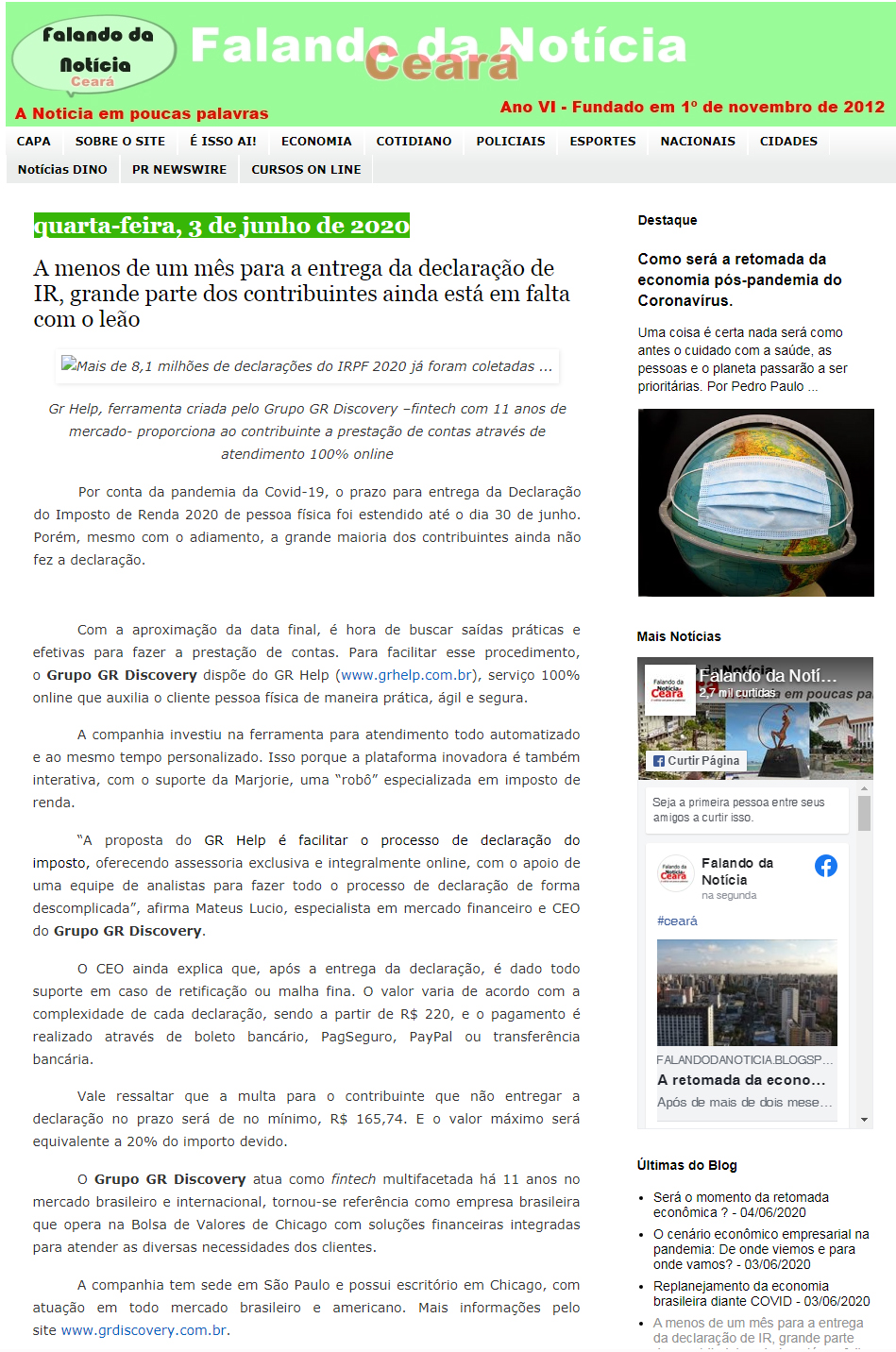 Blog Falando da Notícia