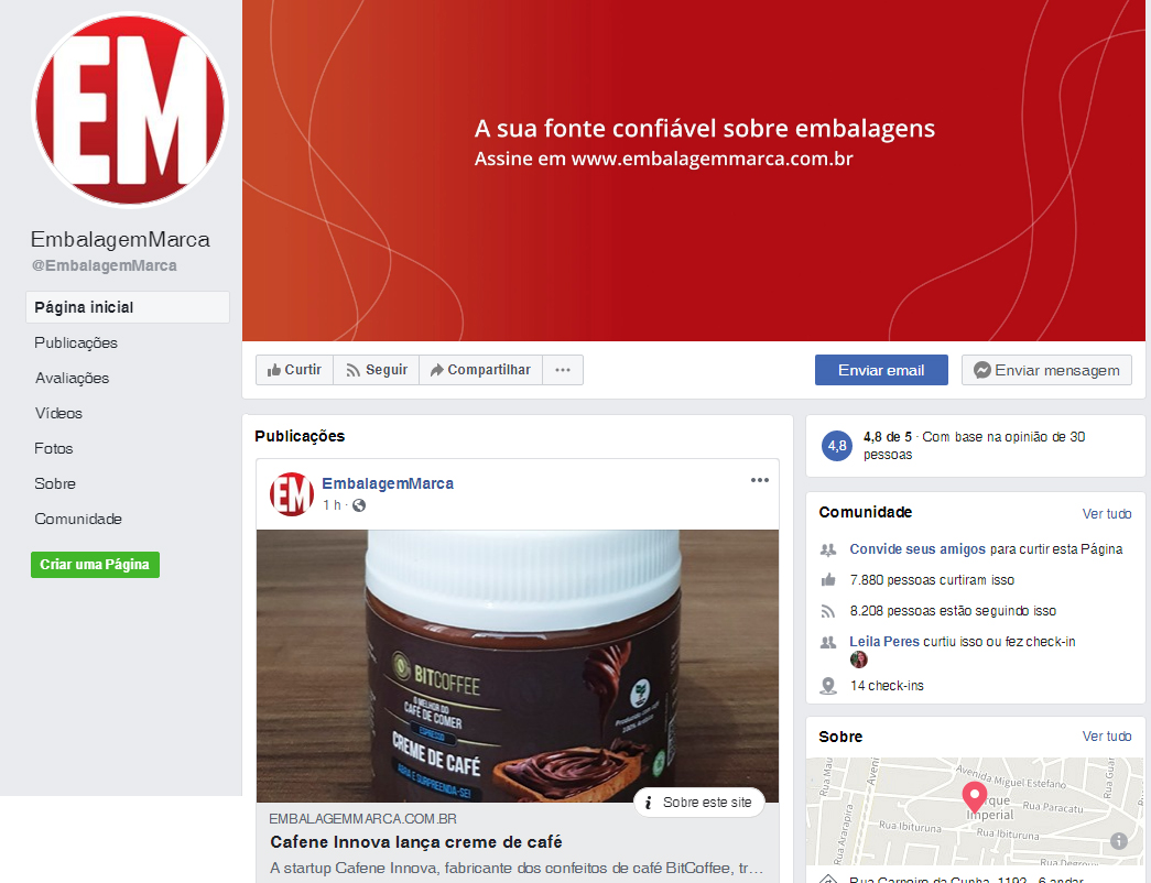 Fanpage Embalagem Marca