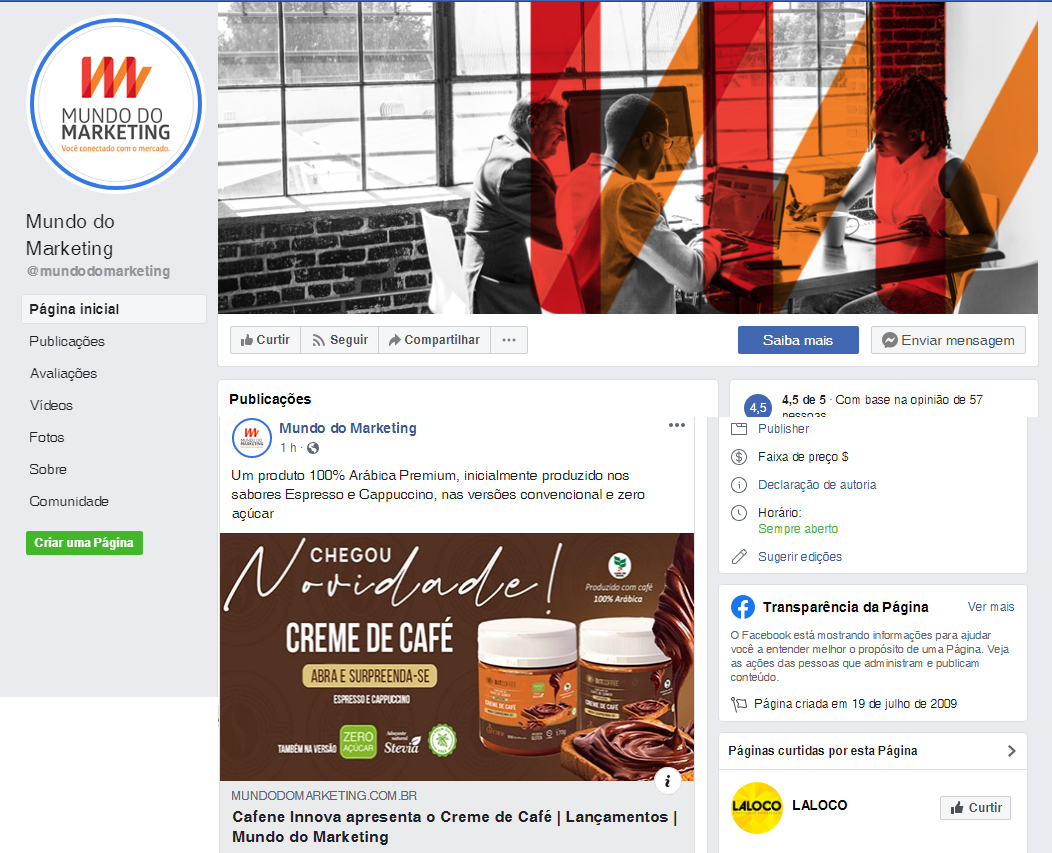 Fanpage Mundo do Marketing