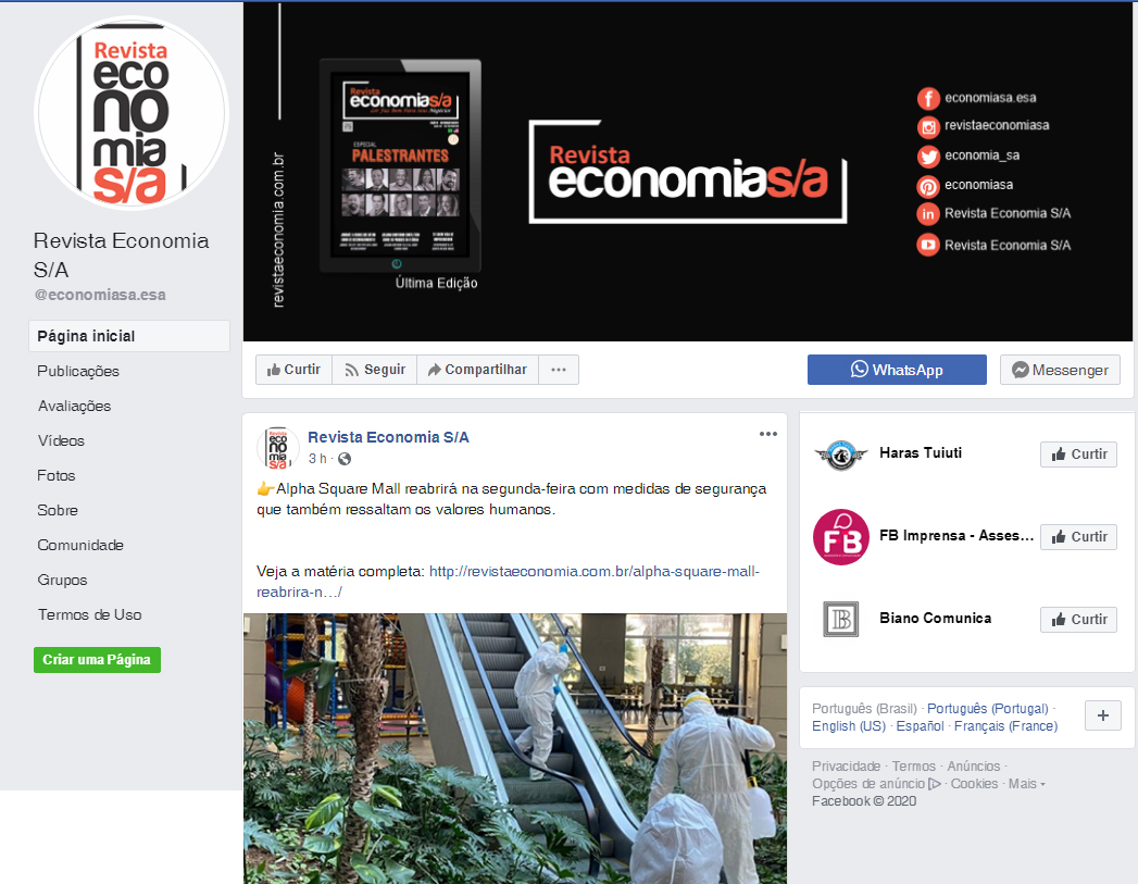 Fanpage Revista Economia S/A