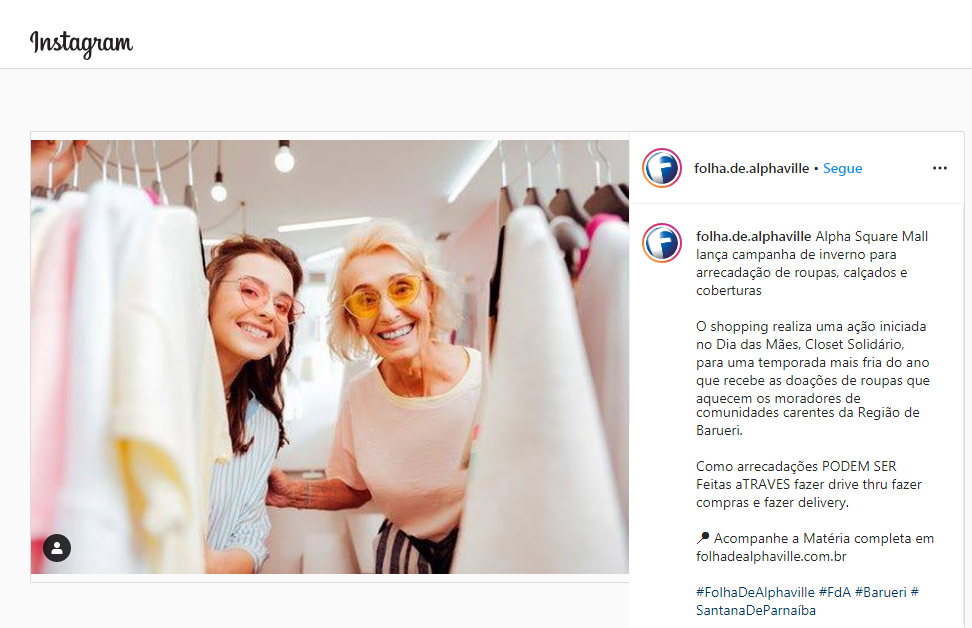Instagram Folha de Alphaville