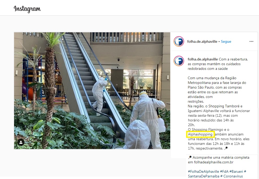 Instagram Folha de Alphaville