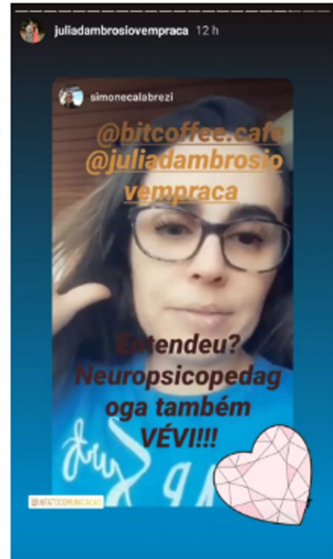 Instagram Julia D Ambrosio vem pra ca