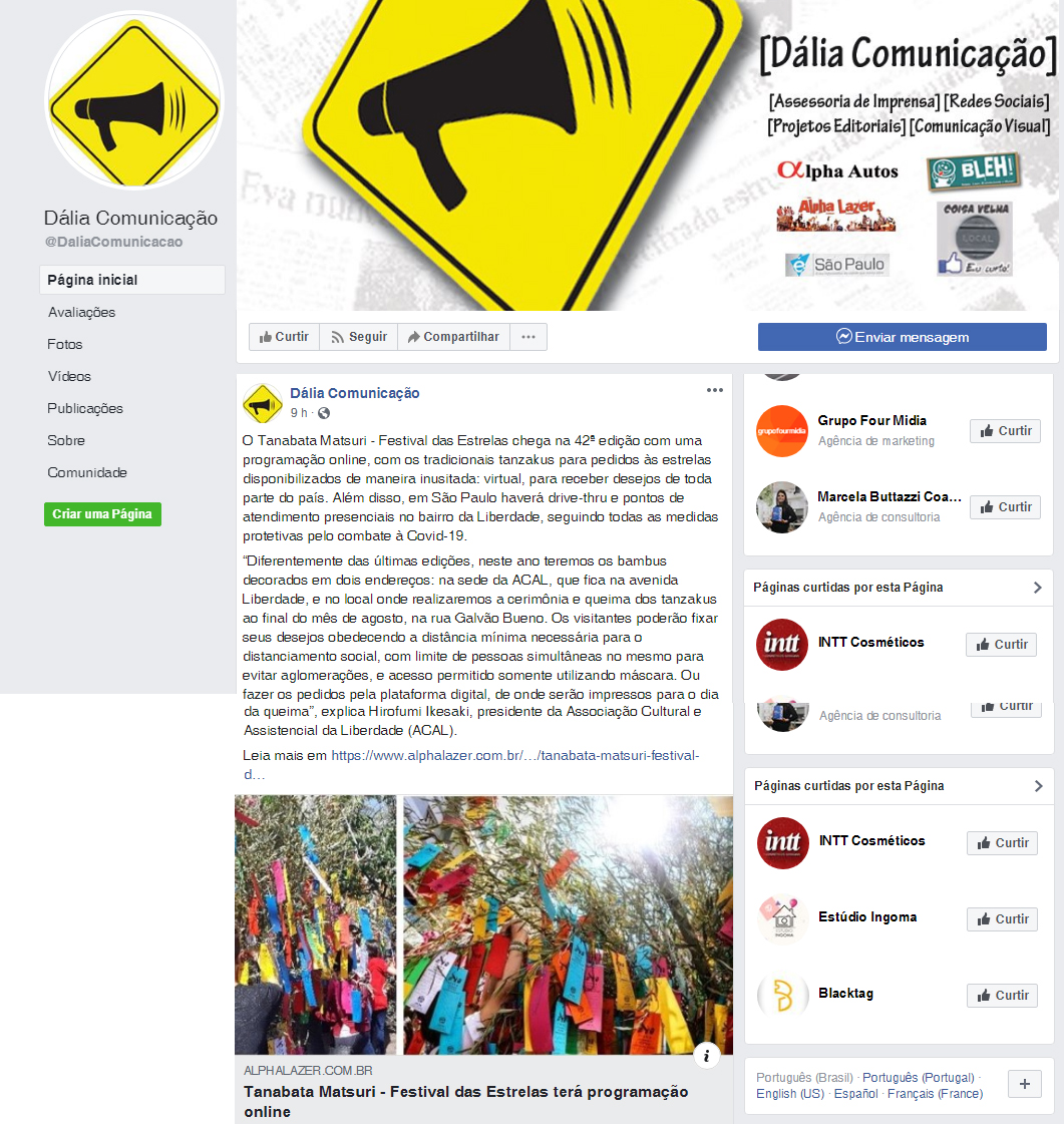 Fanpage Dália Comunicação